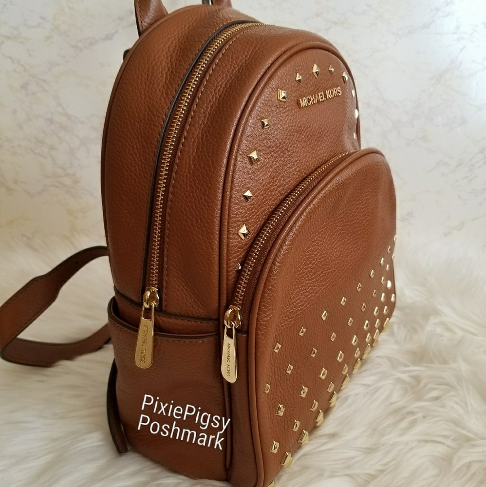 Michael Kors Abbey Studded Leather Backpack Bag - Picture 5 of 8